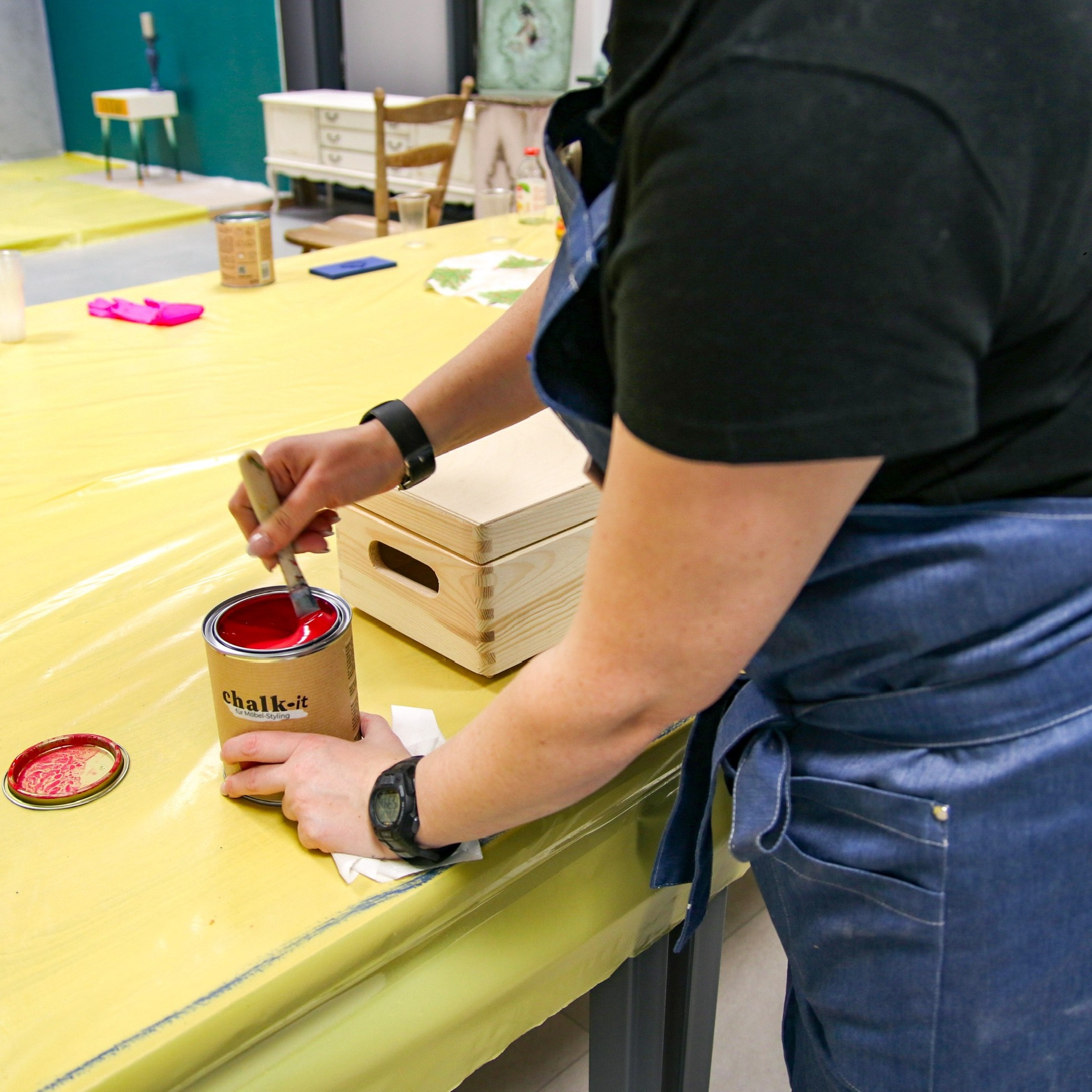 Farba kredowa bezwonna do mebli i zabawek Chalk-it (15) Pudding 0,125L - obrazek 3