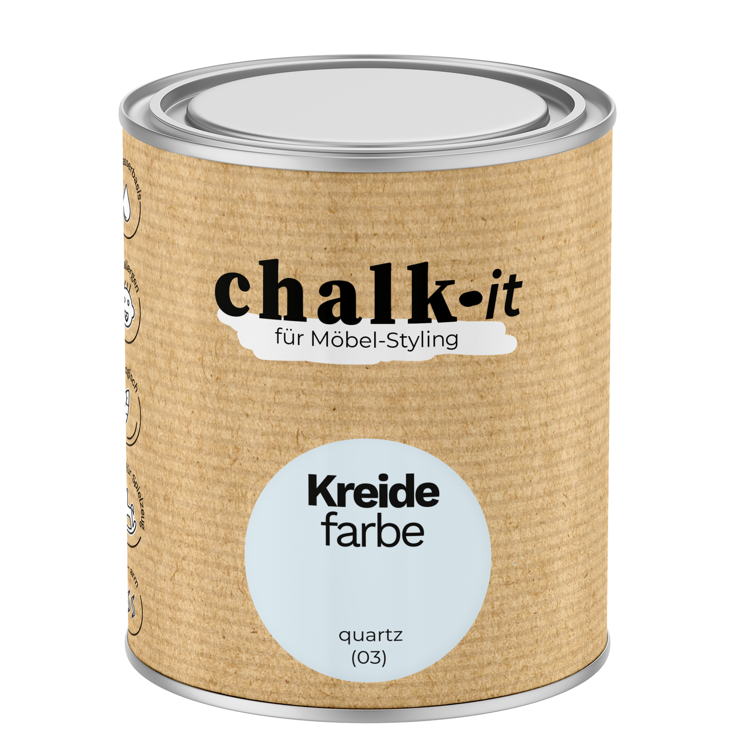 Farba kredowa bezwonna do mebli i zabawek Chalk-it (03) Quartz 0,75L