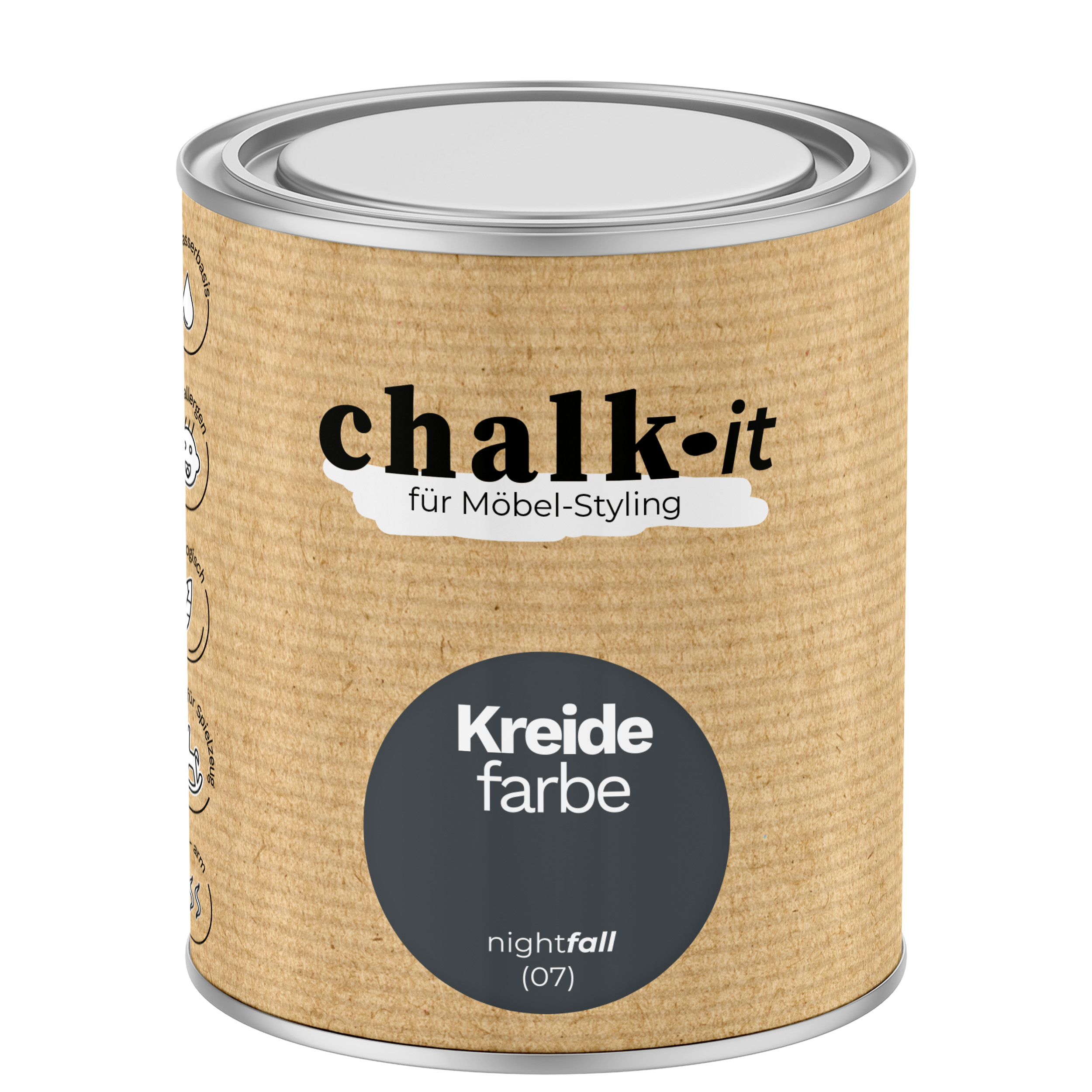 Farba kredowa bezwonna do mebli i zabawek Chalk-it (07) Nightfall 0,75L