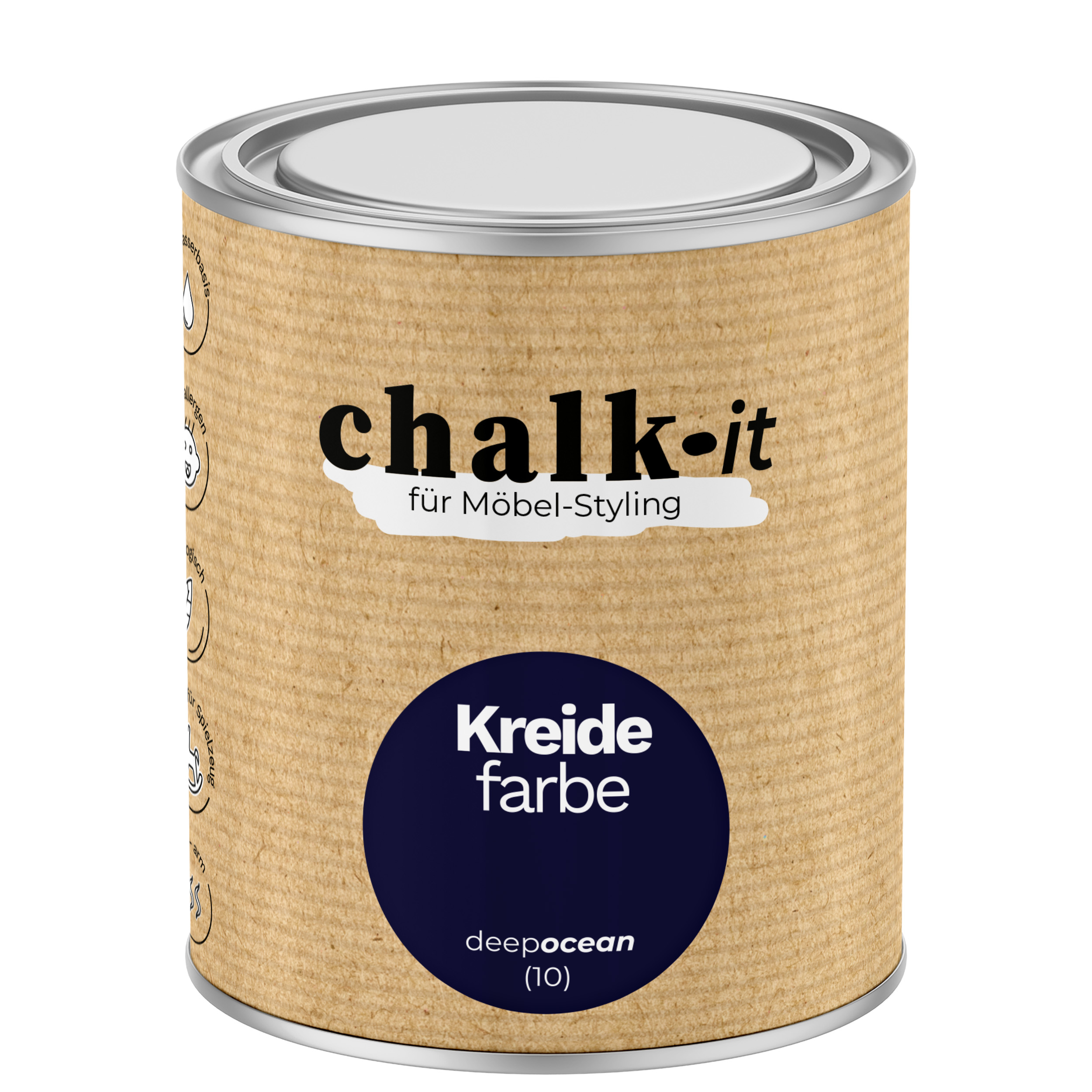 Farba kredowa bezwonna do mebli i zabawek Chalk-it (10) Deep Ocean 0,75L