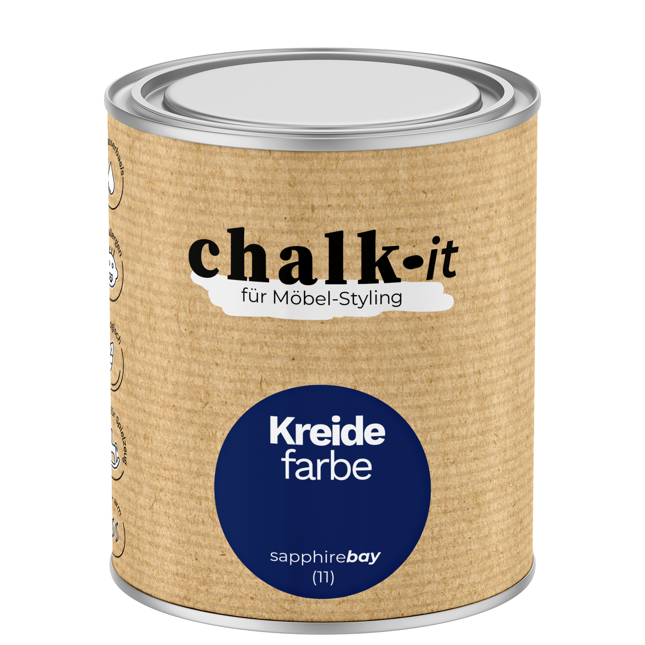 Farba kredowa bezwonna do mebli i zabawek Chalk-it (11) Sapphire Bay 0,75L