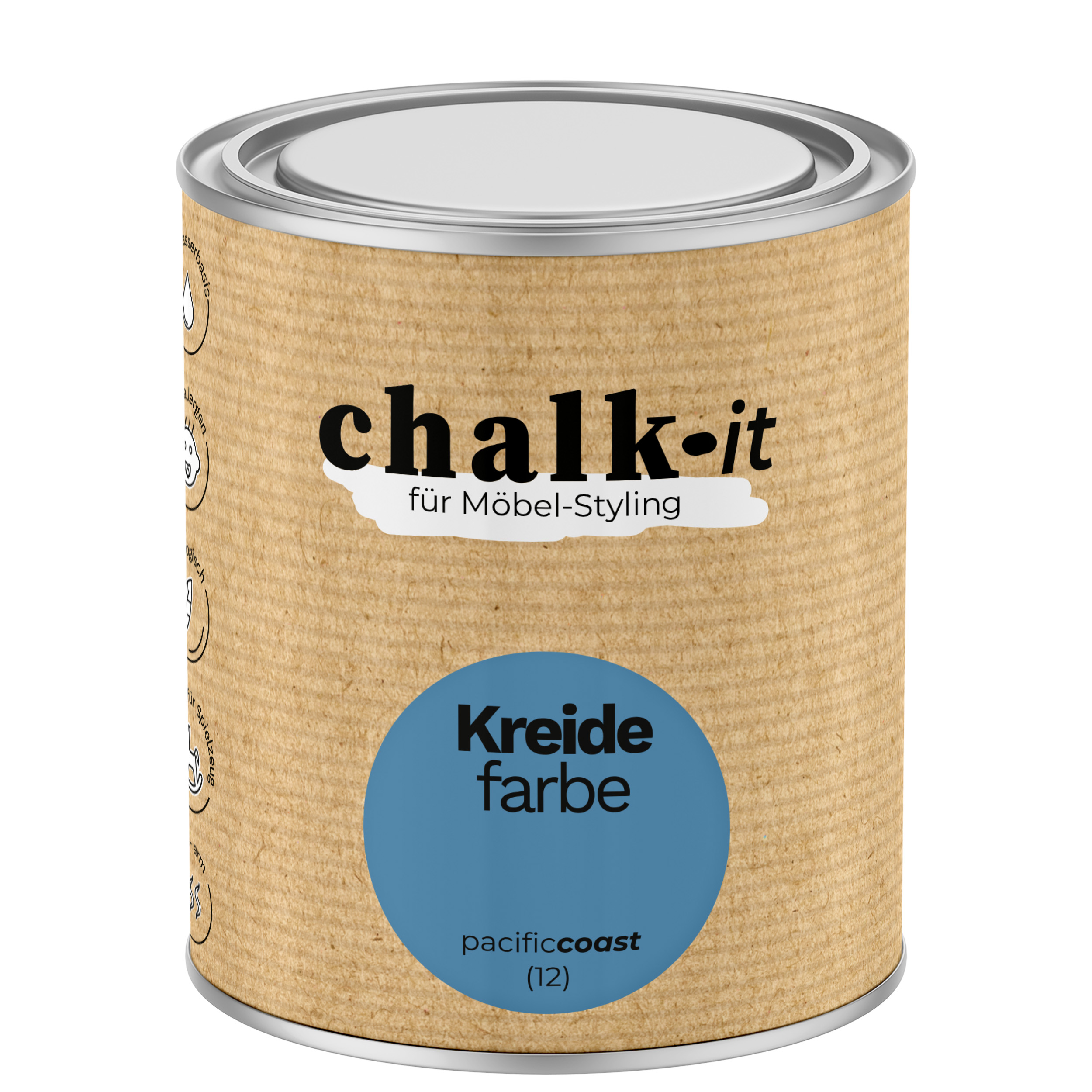 Farba kredowa bezwonna do mebli i zabawek Chalk-it (12) Pacific Coast 0,75L