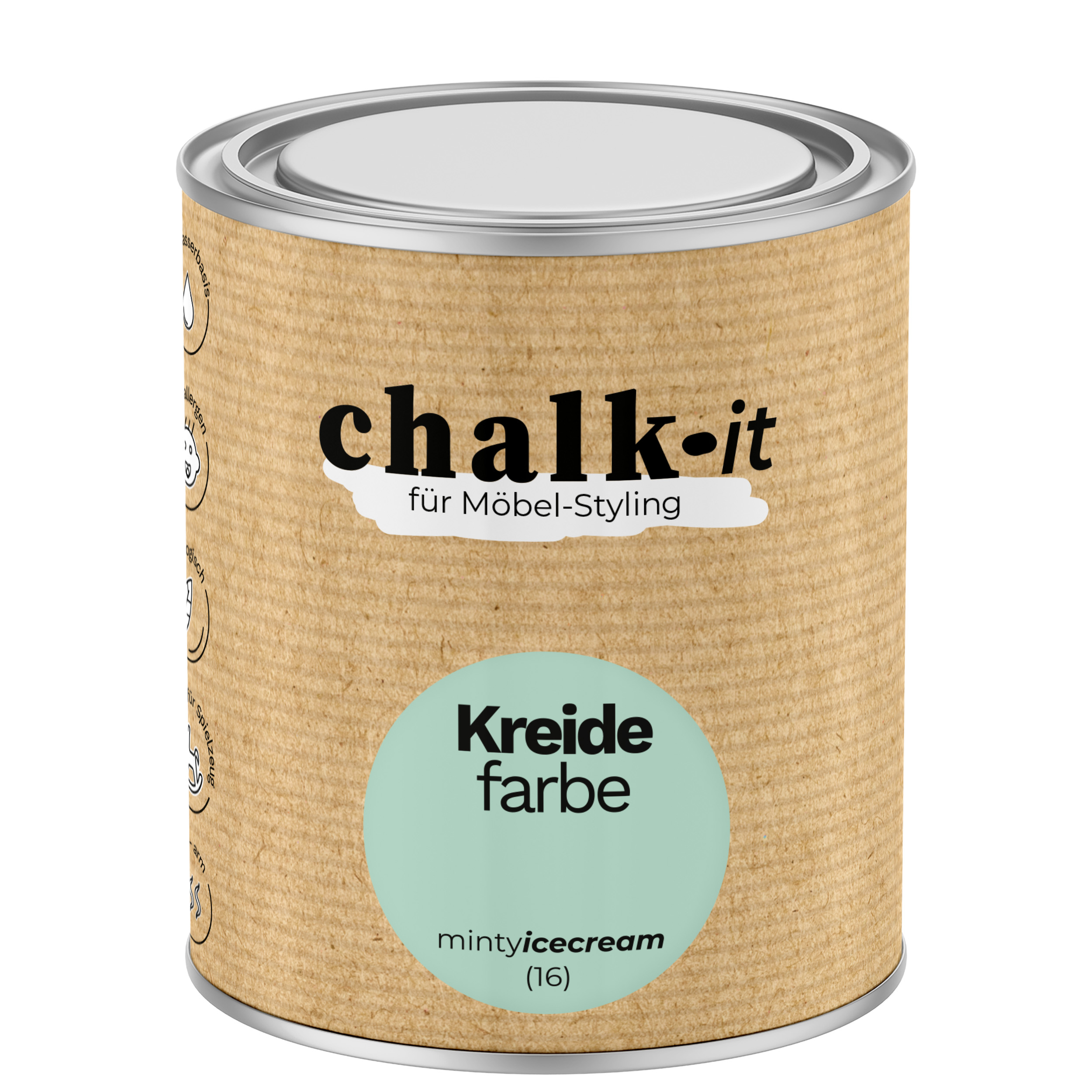 Farba kredowa bezwonna do mebli i zabawek Chalk-it (16) Minty Icecream 0,75L