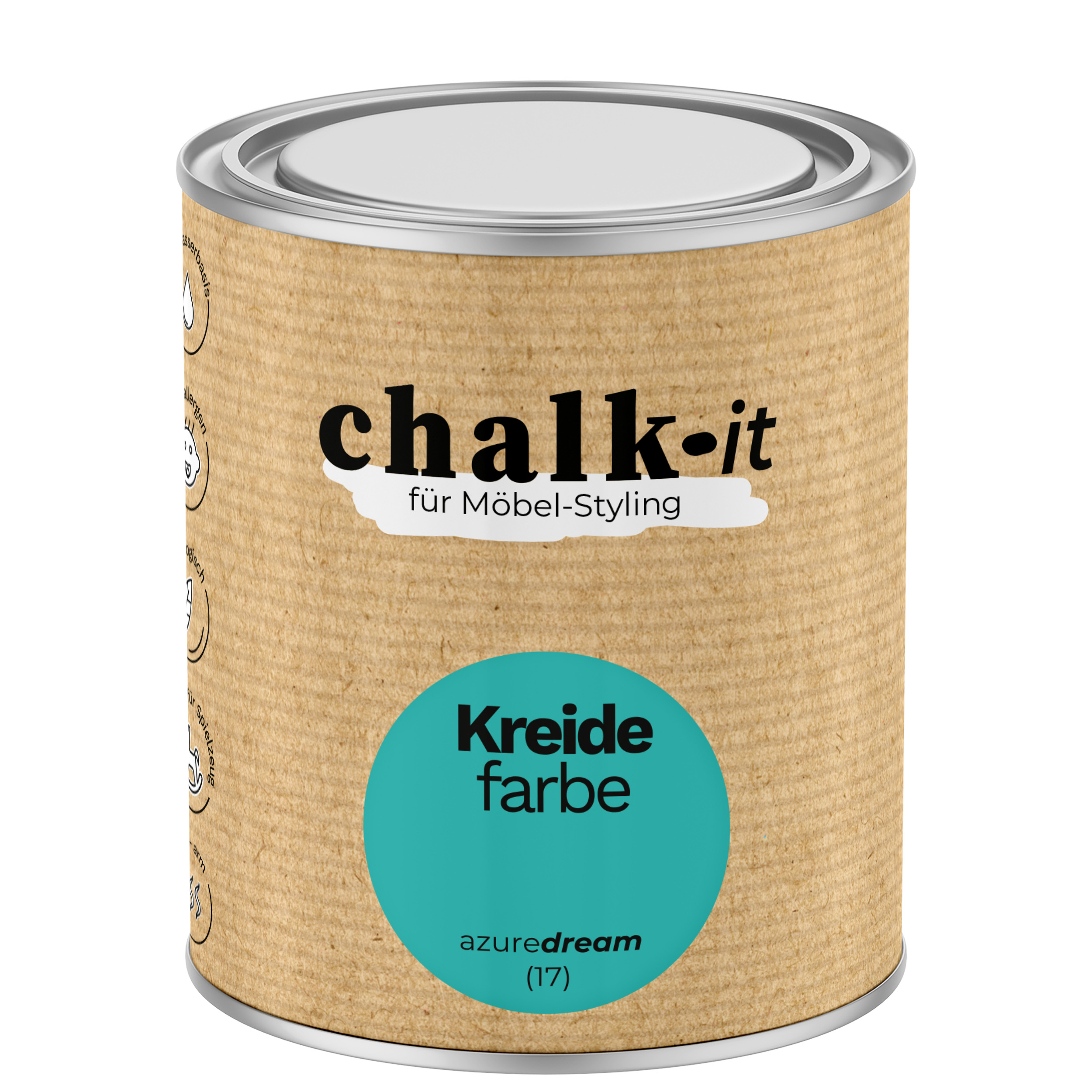 Farba kredowa bezwonna do mebli i zabawek Chalk-it (17) Azure Dream 0,75L