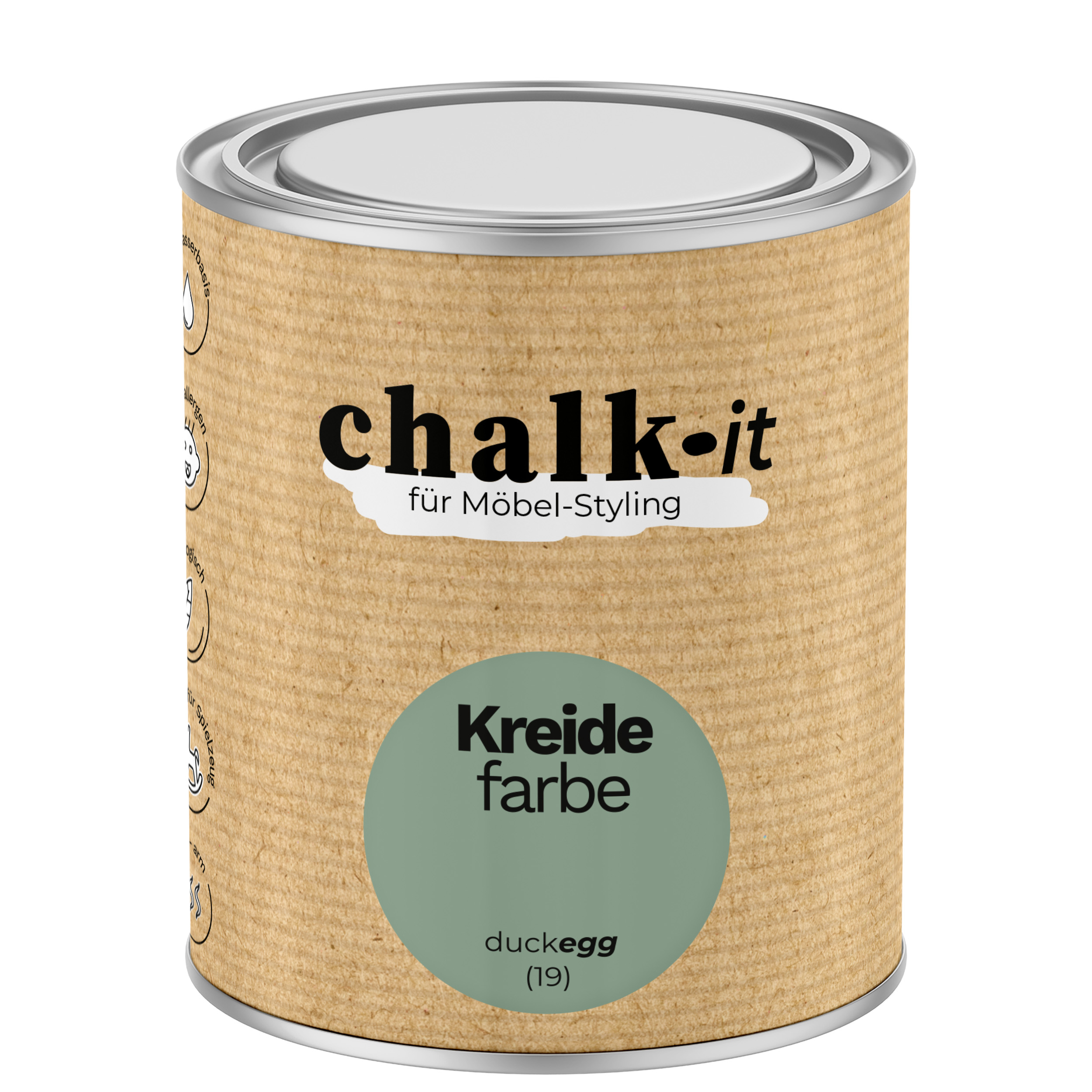 Farba kredowa bezwonna do mebli i zabawek Chalk-it (19) Duck Egg 0,75L