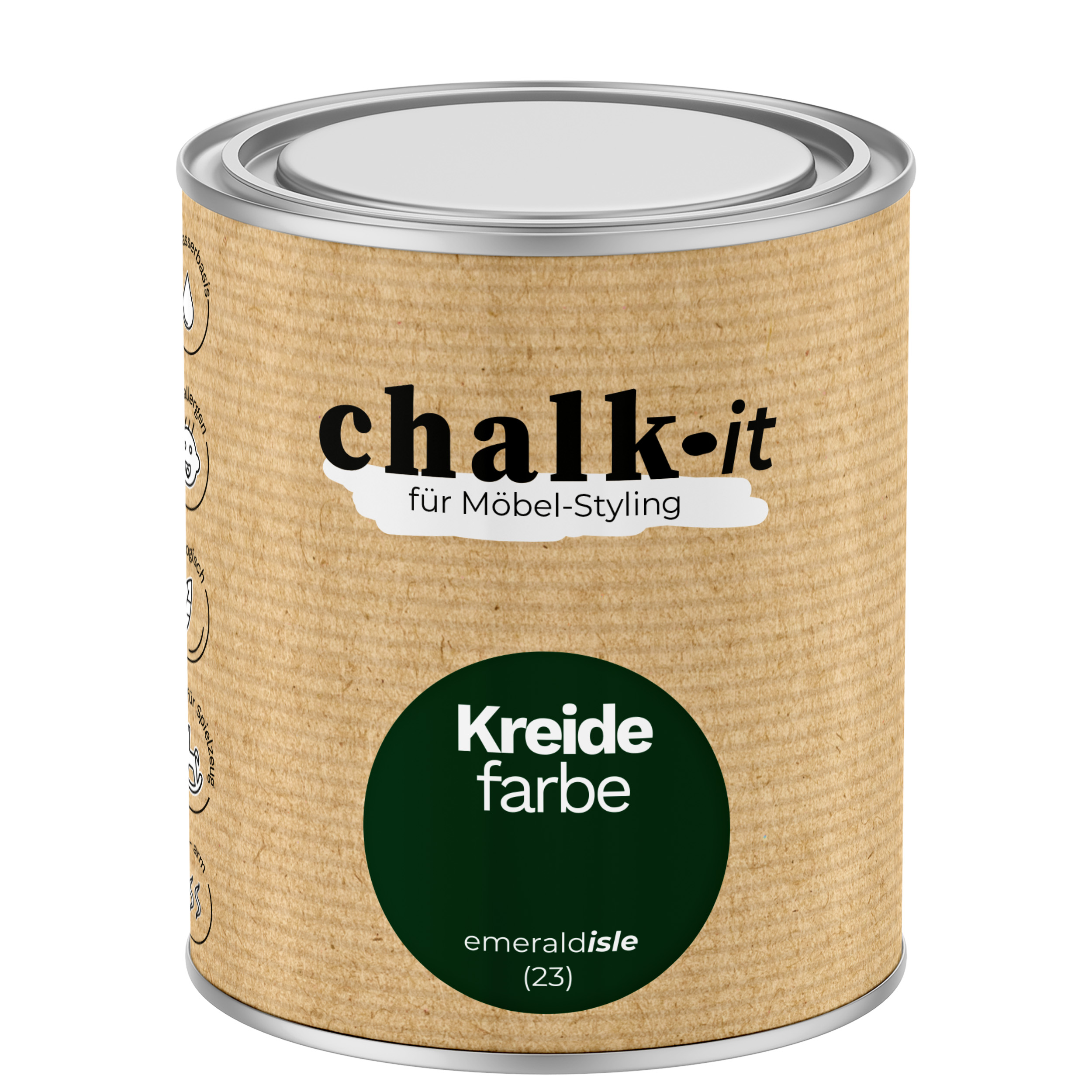 Farba kredowa bezwonna do mebli i zabawek Chalk-it (23) Emerald Isle 0,75L