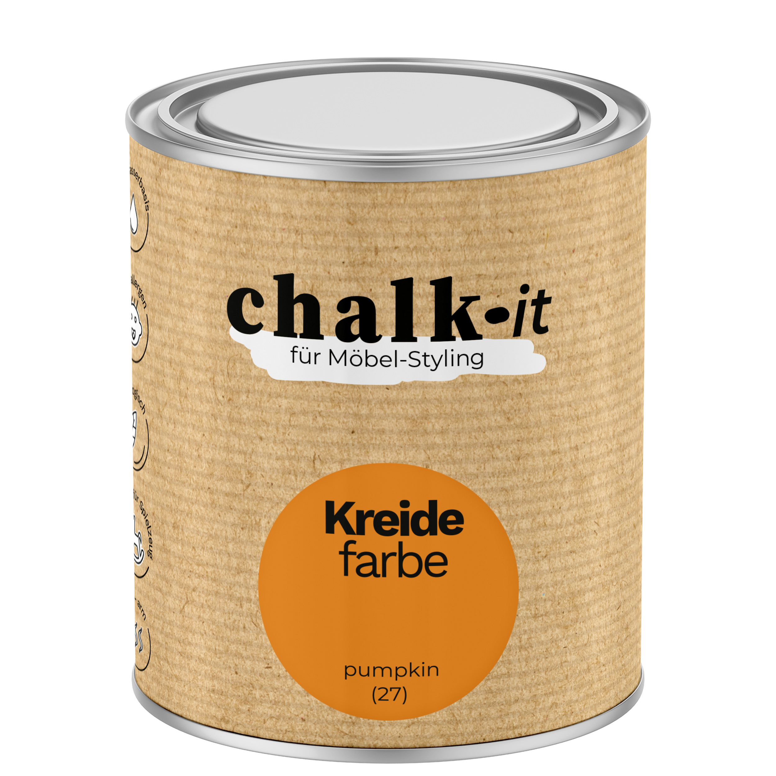 Farba kredowa bezwonna do mebli i zabawek Chalk-it (27) Pumpkin 0,75L