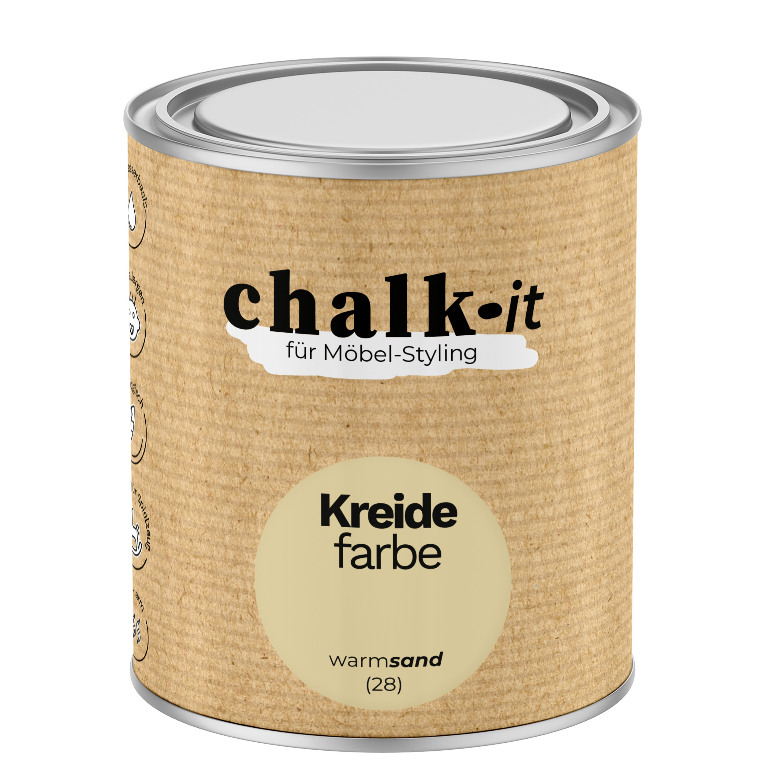 Farba kredowa bezwonna do mebli i zabawek Chalk-it (28) Warm Sand 0,75L