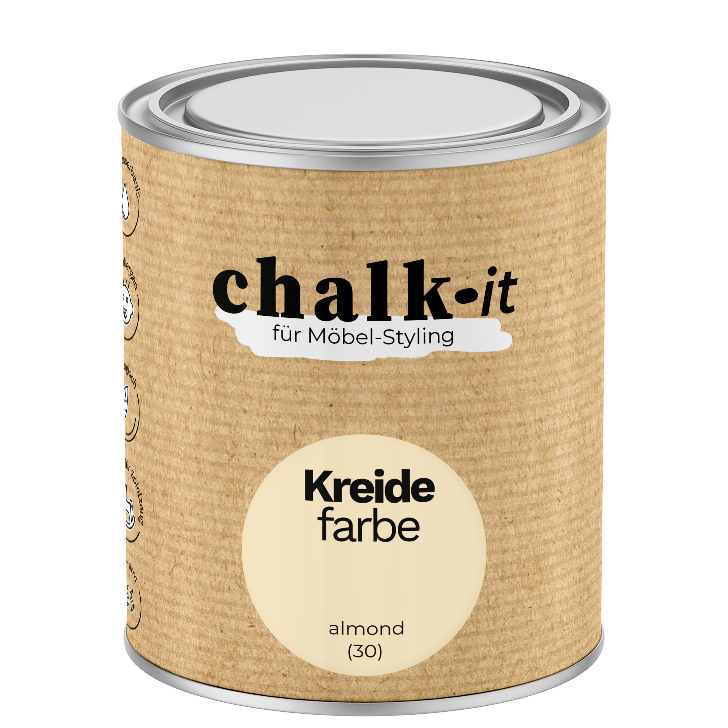 Farba kredowa bezwonna do mebli i zabawek Chalk-it (30) Almond 0,75L