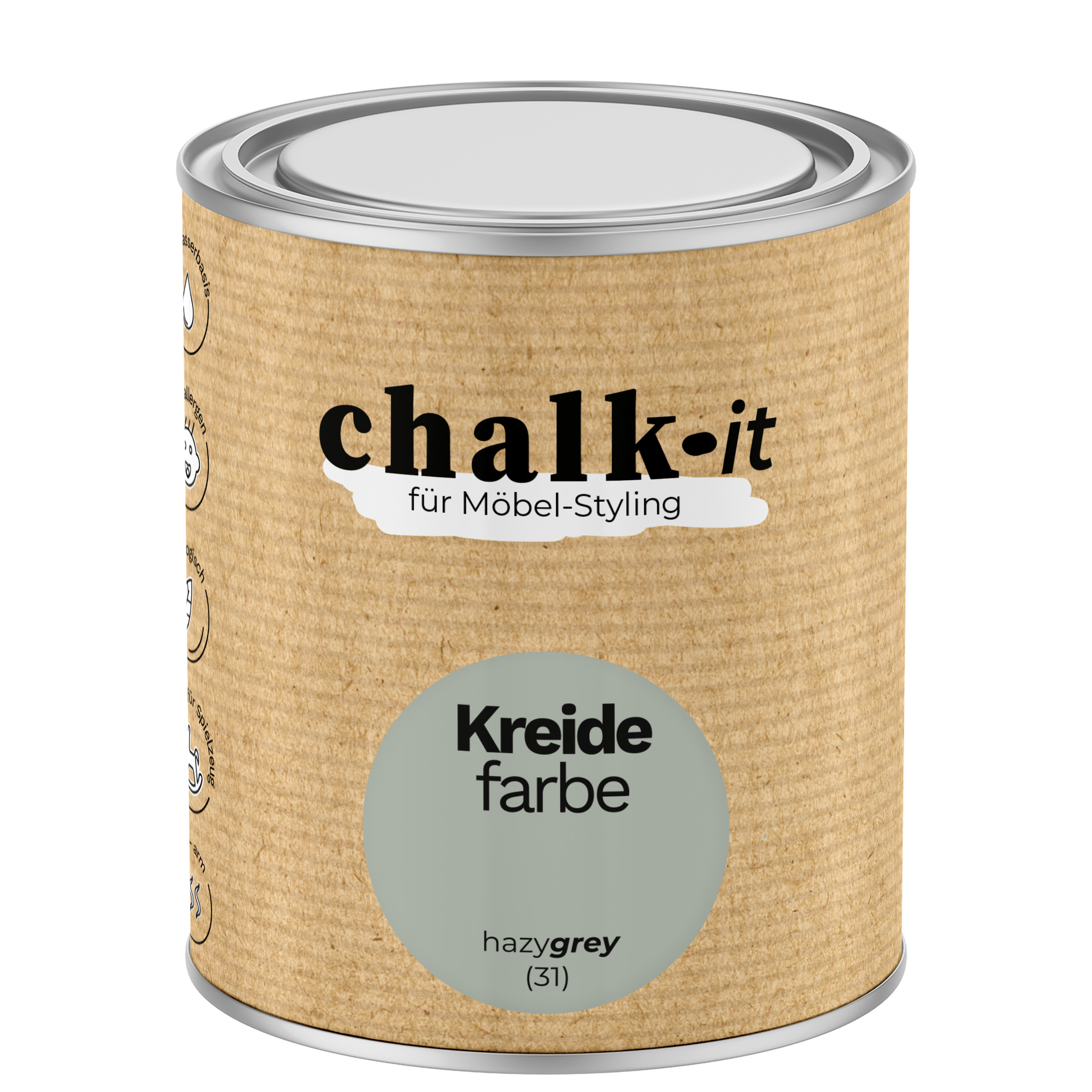 Farba kredowa bezwonna do mebli i zabawek Chalk-it (31) Hazy Grey 0,75L