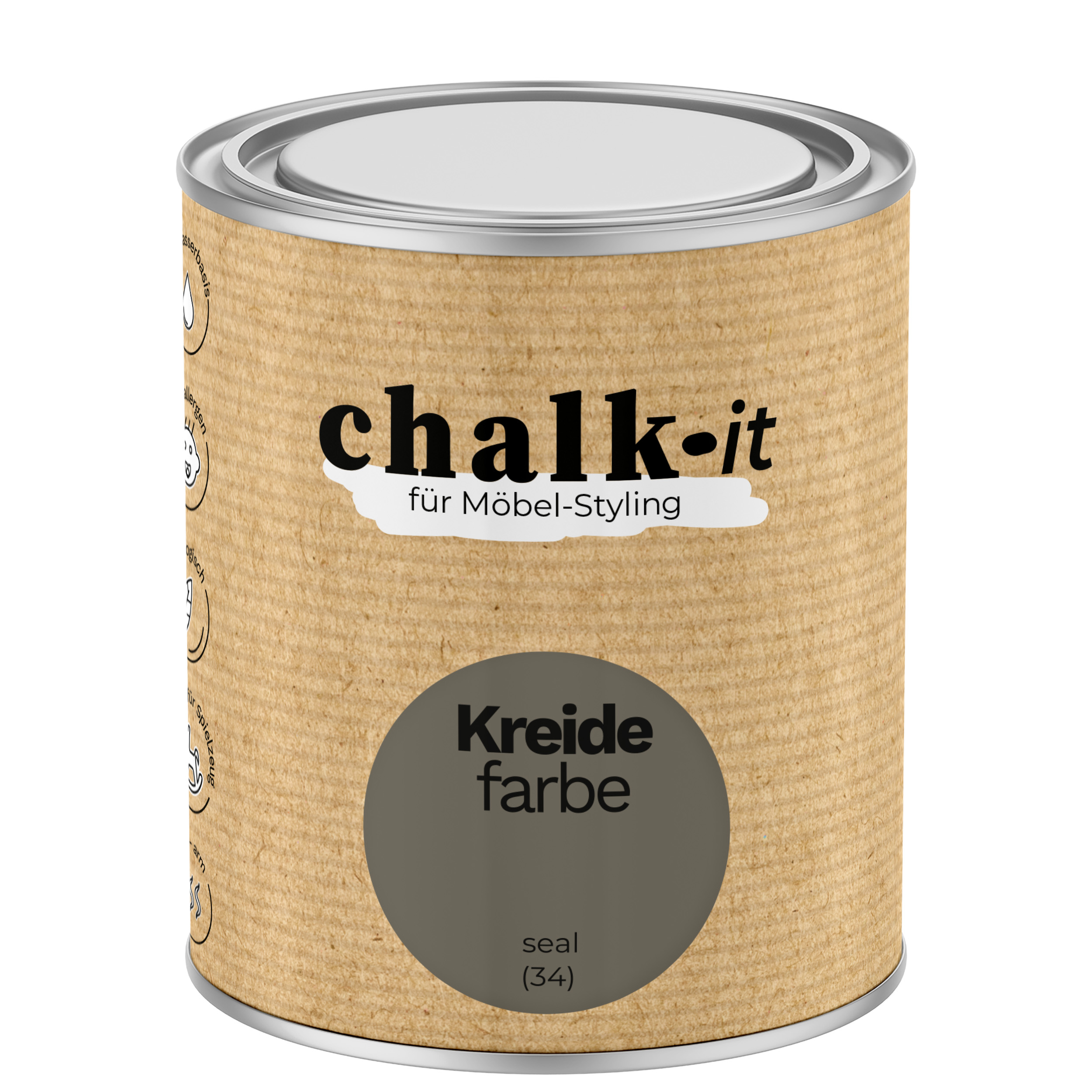 Farba kredowa bezwonna do mebli i zabawek Chalk-it (34) Seal 0,75L