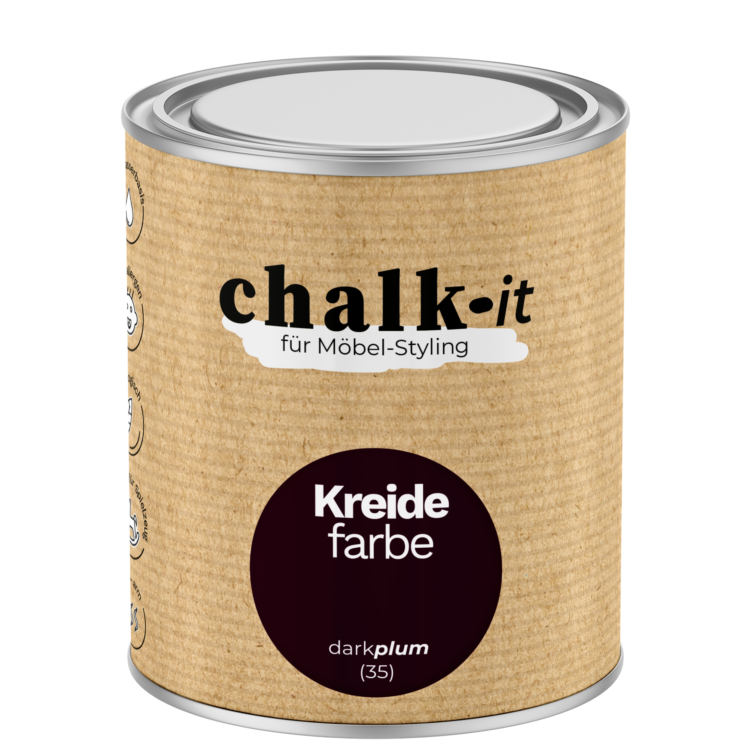 Farba kredowa bezwonna do mebli i zabawek Chalk-it (35) Dark Plum 0,75L