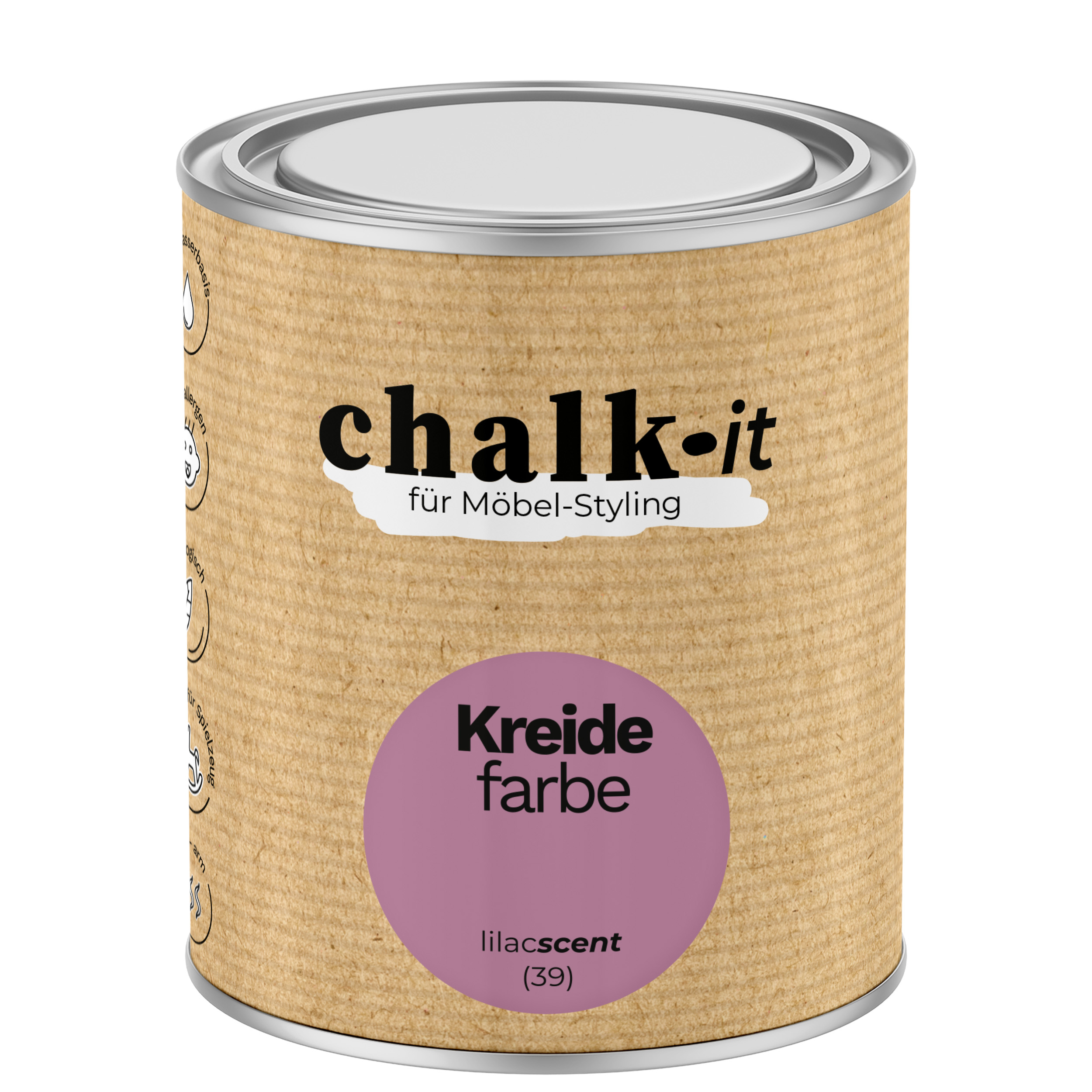 Farba kredowa bezwonna do mebli i zabawek Chalk-it (39) Lilac Scent 0,75L