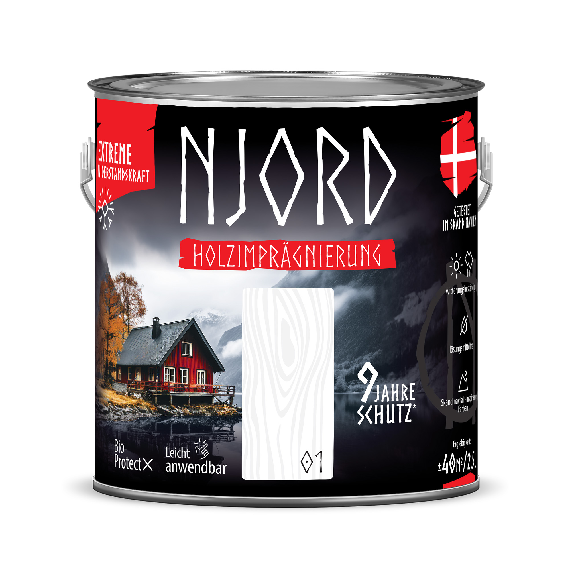 Ochrona, impregnacja drewna Njord (01) Nordschnee 2,5L Odporny na warunki atmosferyczne