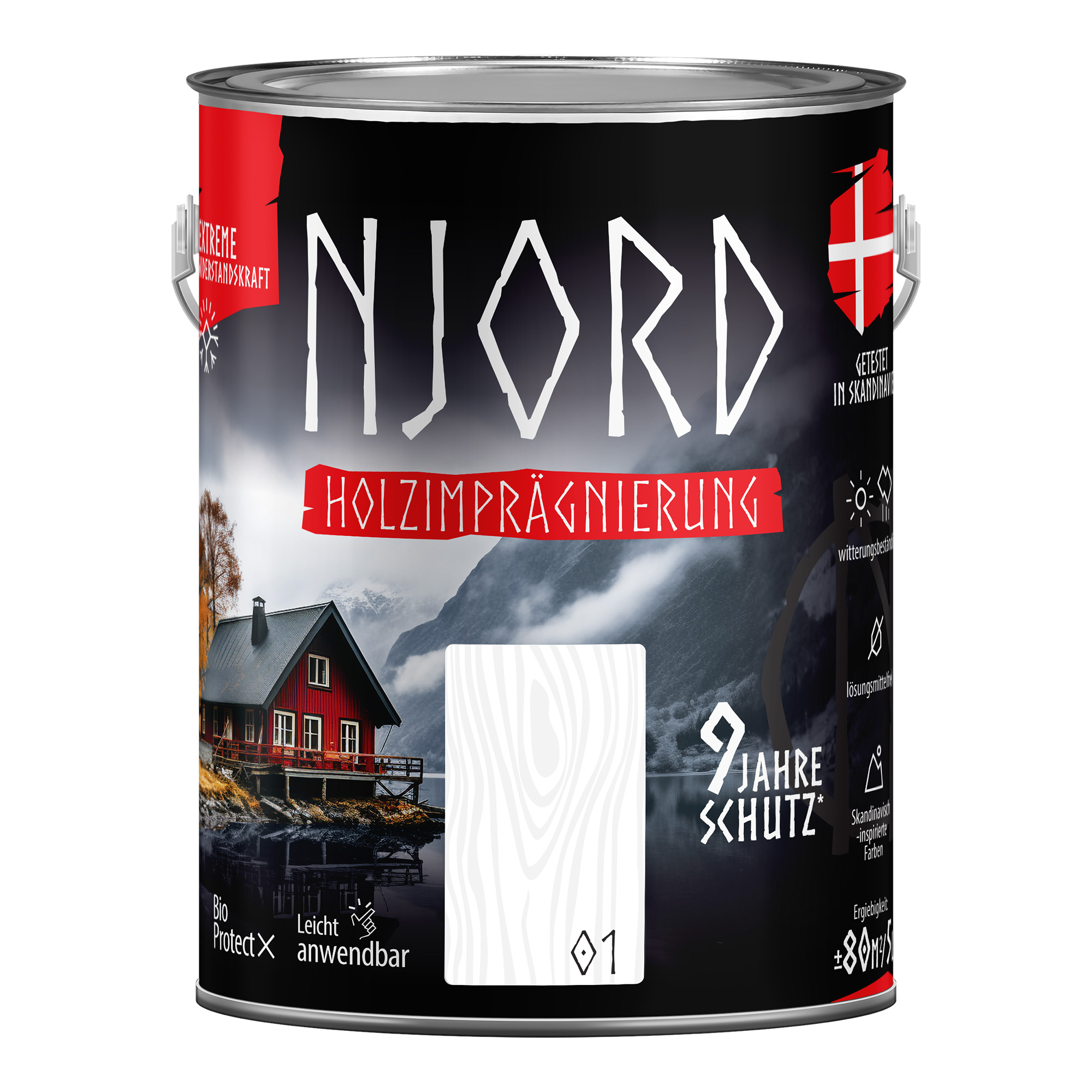 Ochrona, impregnacja drewna Njord (01) Nordschnee 5L Odporny na warunki atmosferyczne