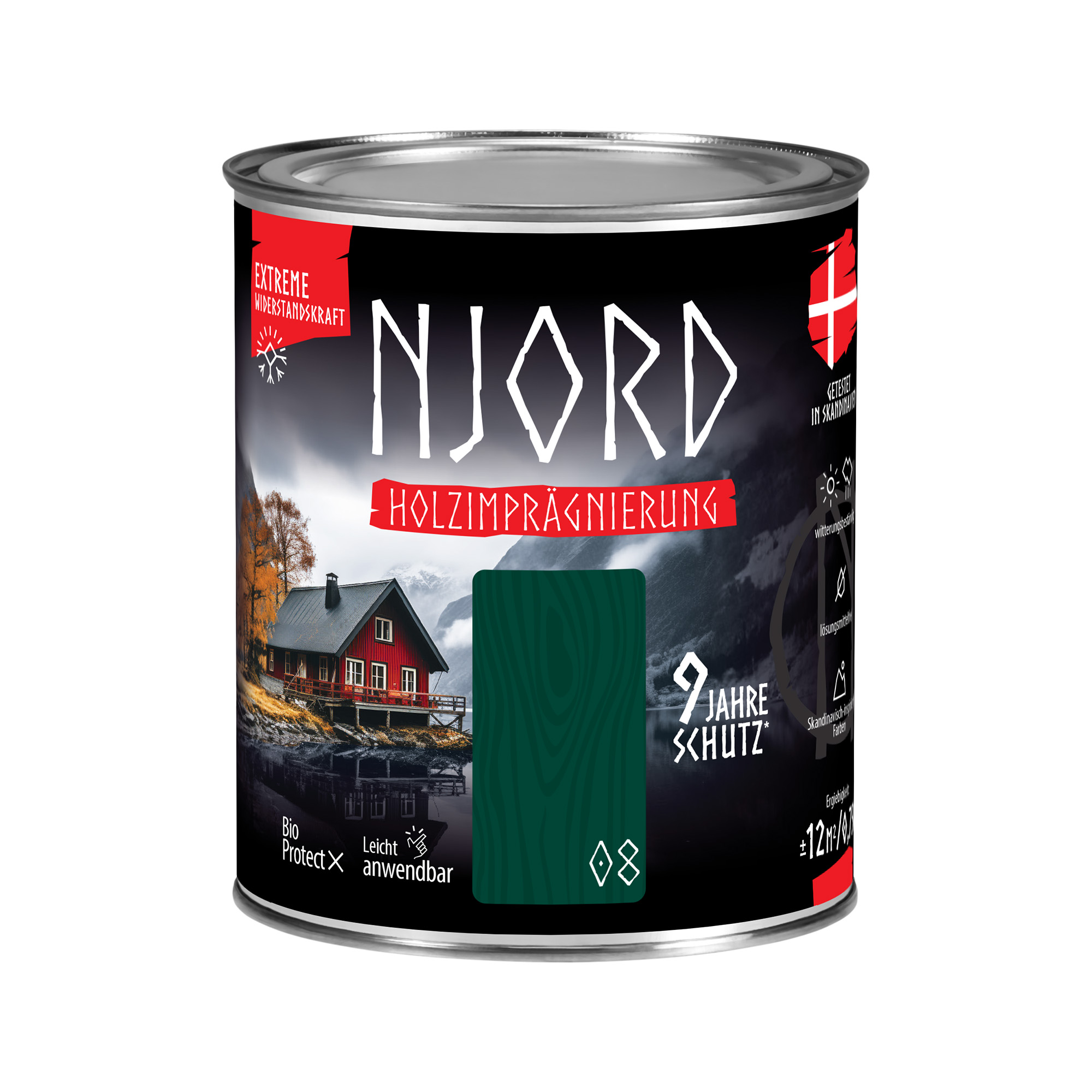 Ochrona, impregnacja drewna Njord (08) Isländisches Tal 0,75L Odporny na warunki atmosferyczne