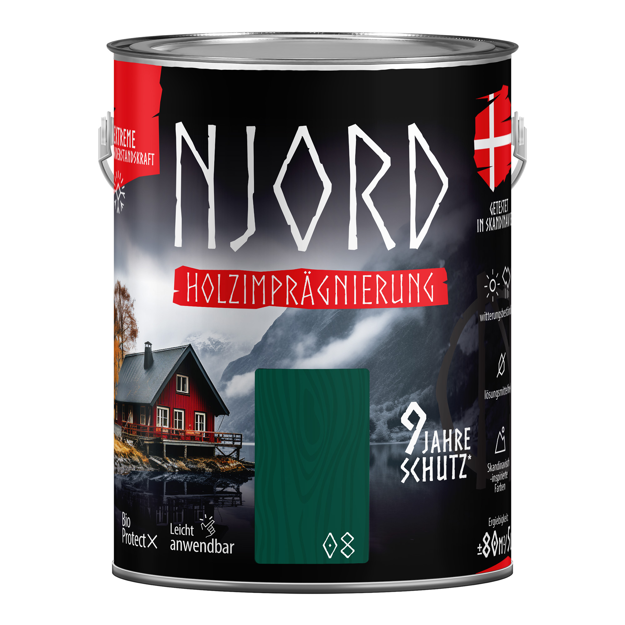 Ochrona, impregnacja drewna Njord (08) Isländisches Tal 5L Odporny na warunki atmosferyczne