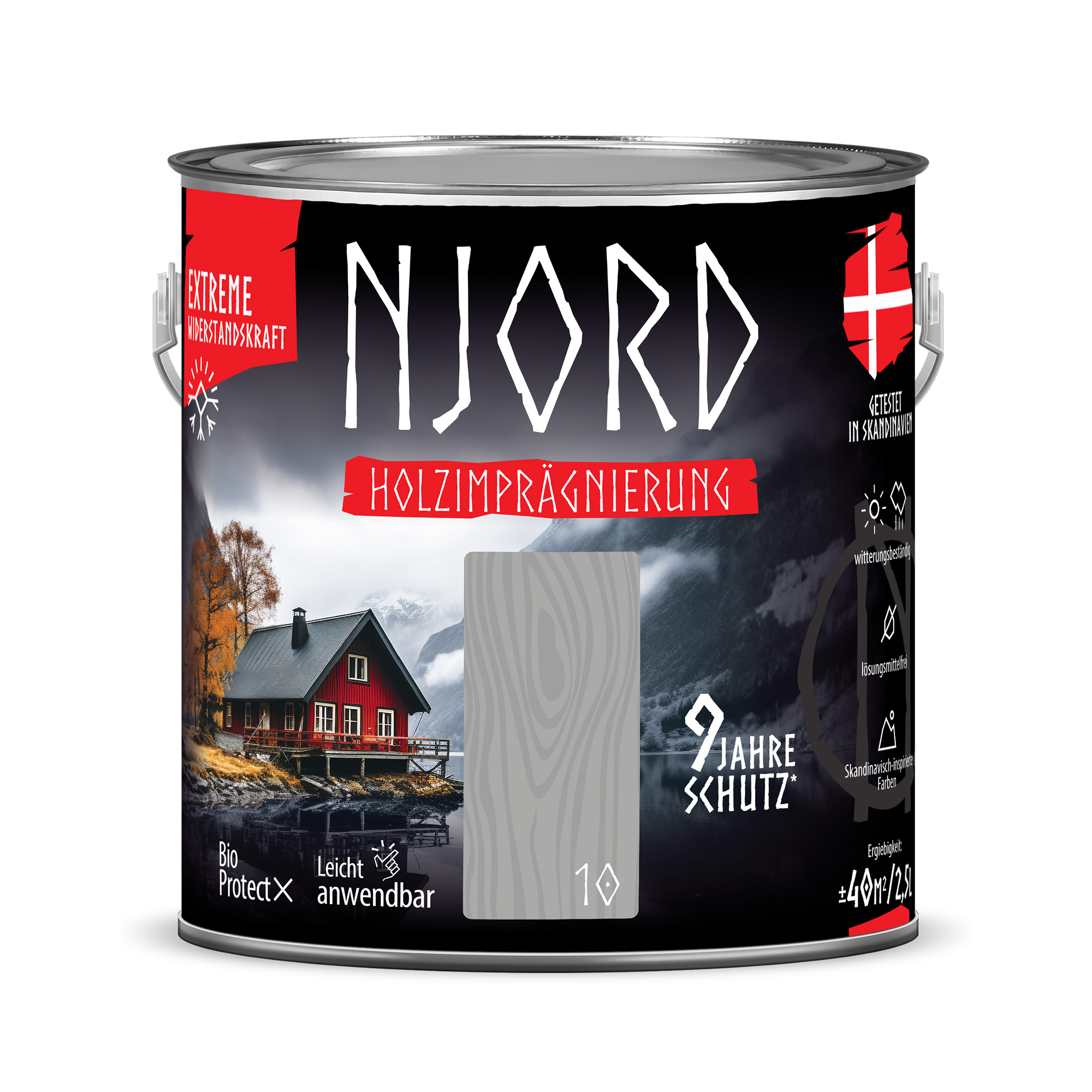 Ochrona, impregnacja drewna Njord (10) Felsige Küste 2,5L Odporny na warunki atmosferyczne