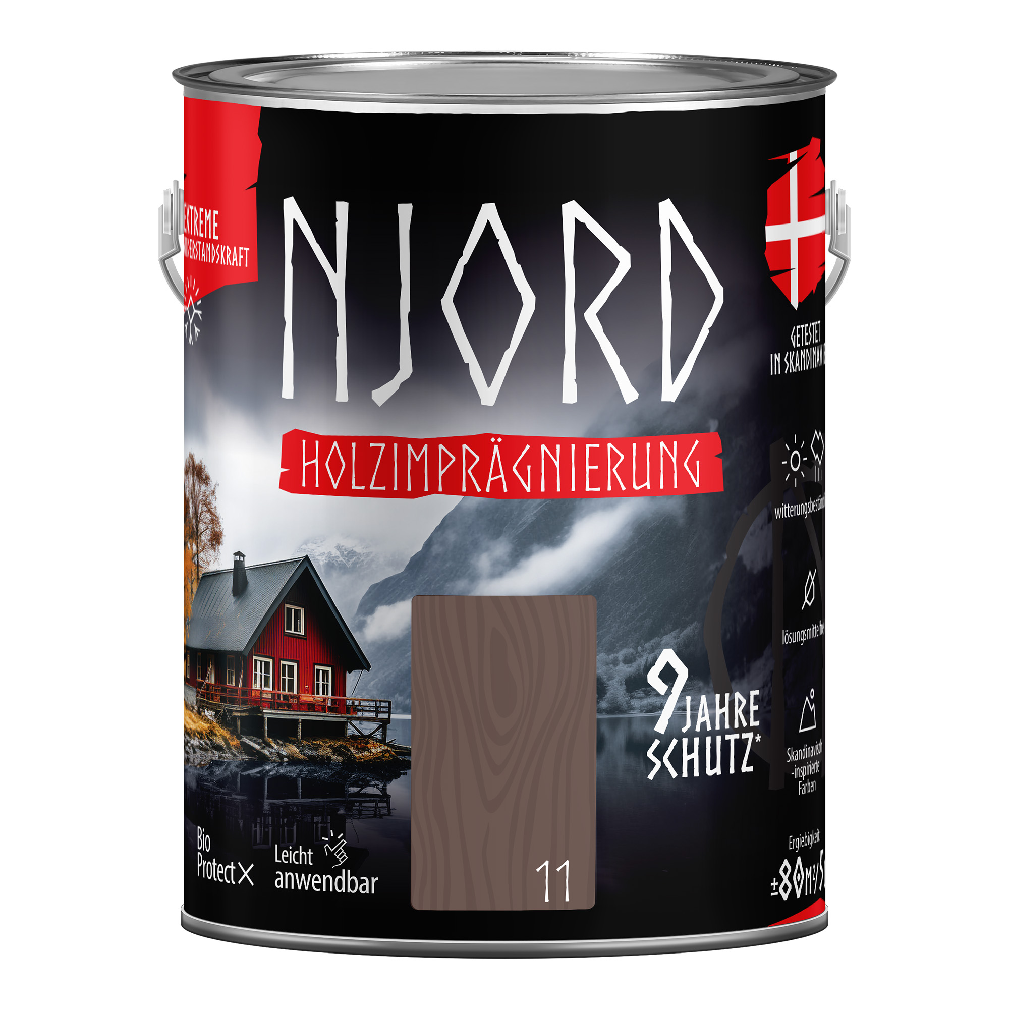 Ochrona, impregnacja drewna Njord (11) Wikingerboot 5L Odporny na warunki atmosferyczne