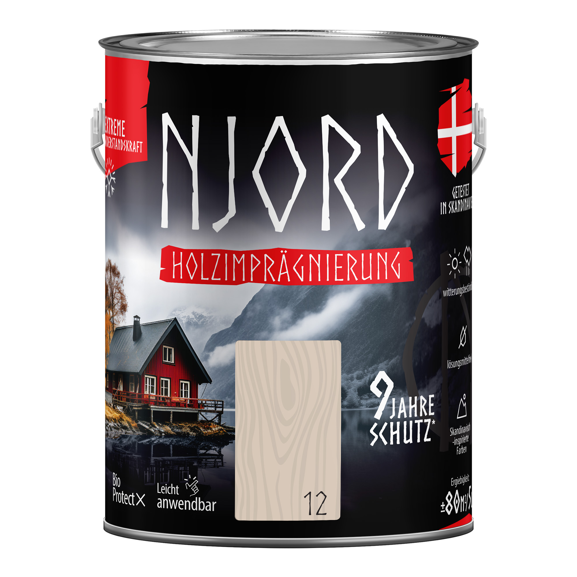 Ochrona, impregnacja drewna Njord (12) Neblige Wiese 5L Odporny na warunki atmosferyczne