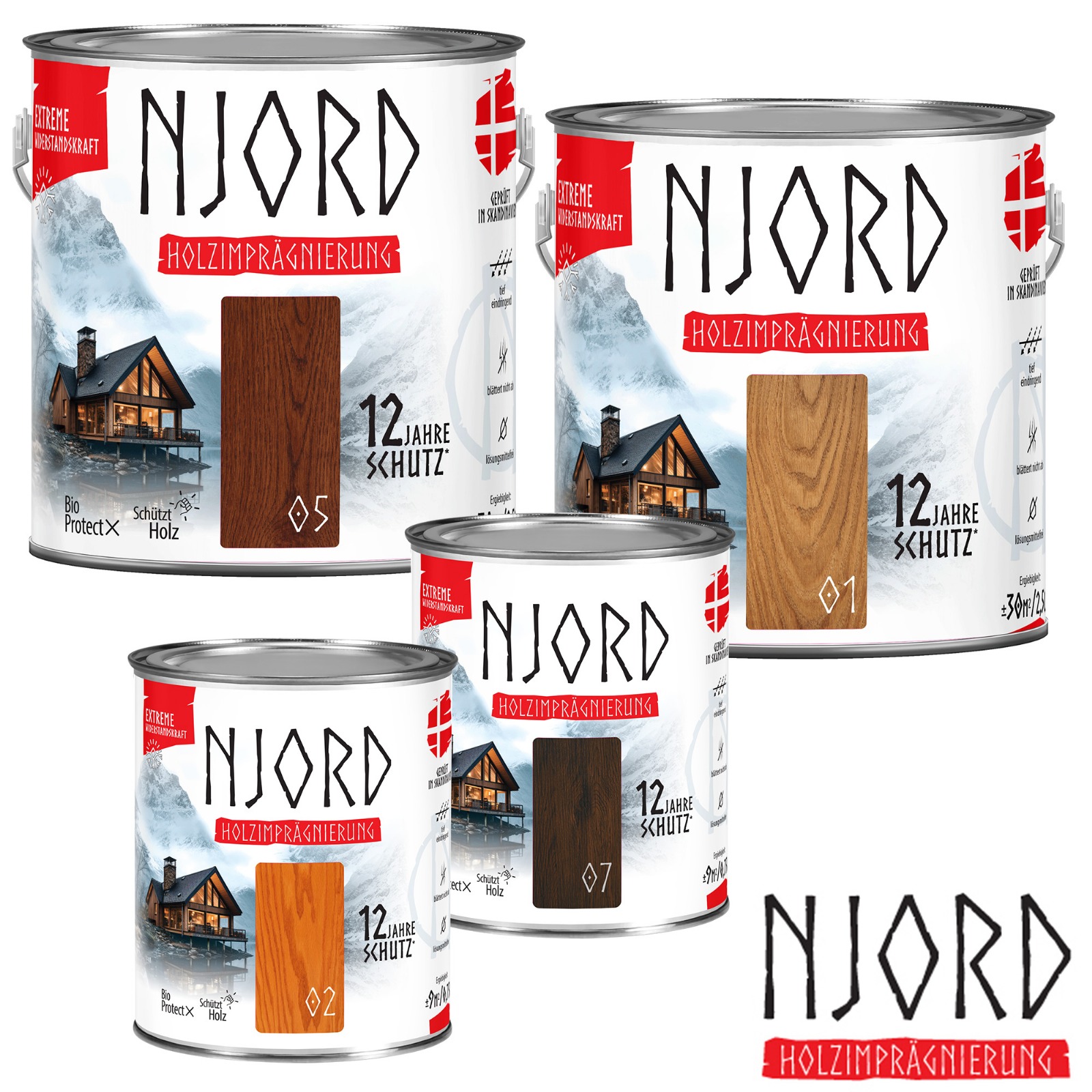 Impregnat do drewna ochronny NJORD Extreme (05) Rohes Mahagoni 0,75L Odporny na warunki atmosferyczne - obrazek 2