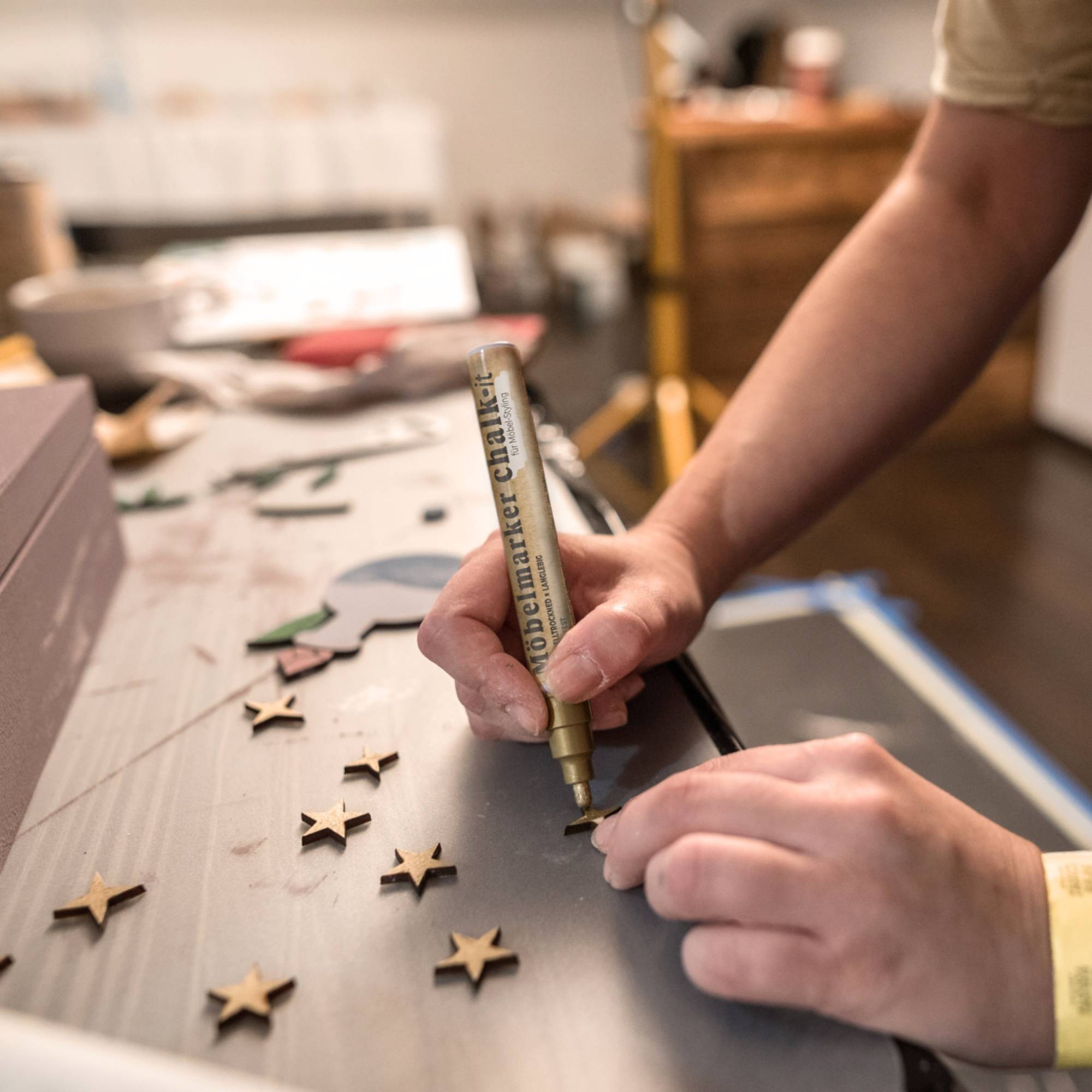 Zestaw Wodoodpornych markerów do stylizacji Chalk-it 4x10ml Niezmywalne, do różnych powierzchni - obrazek 6