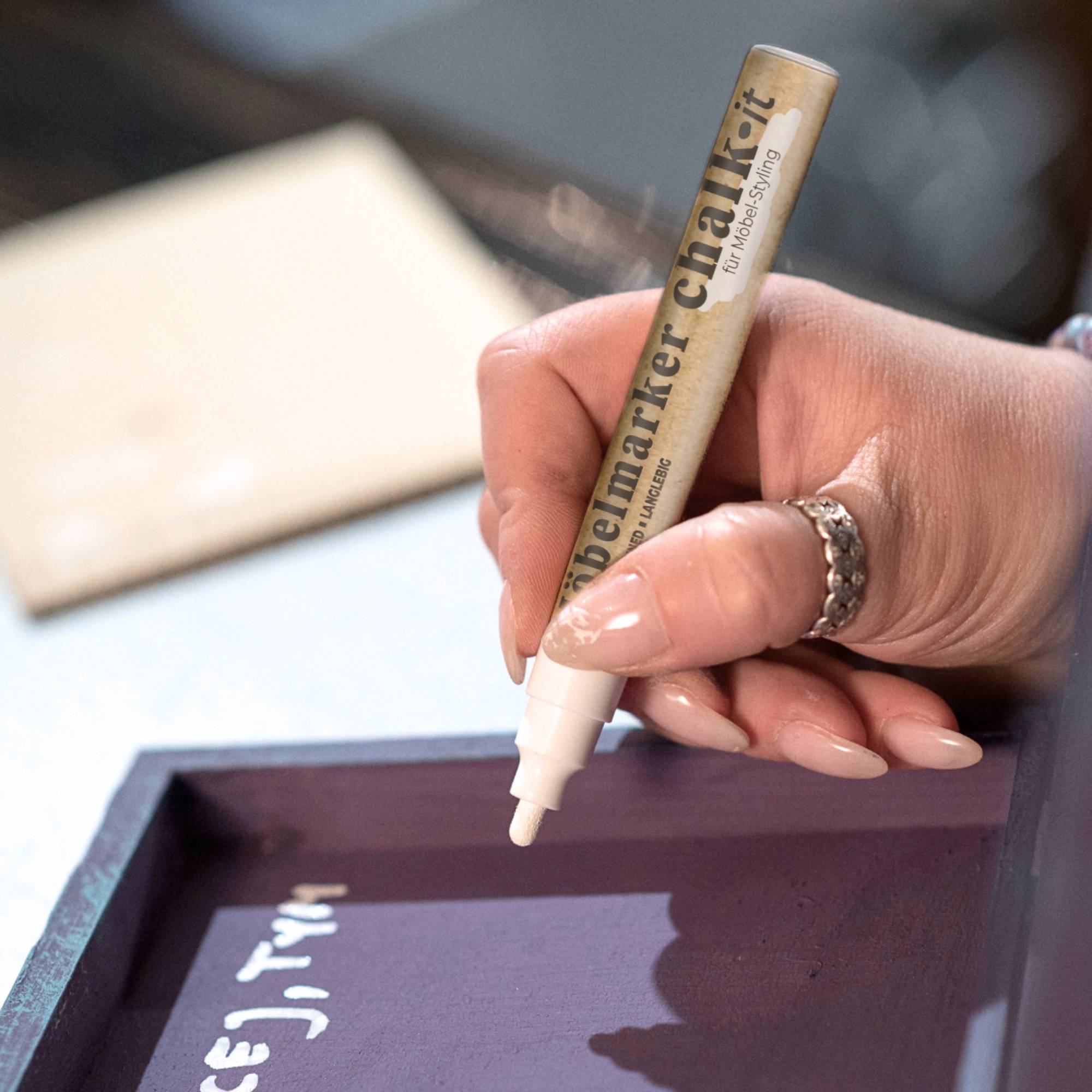 Zestaw Wodoodpornych markerów do stylizacji Chalk-it 4x10ml Niezmywalne, do różnych powierzchni - obrazek 9