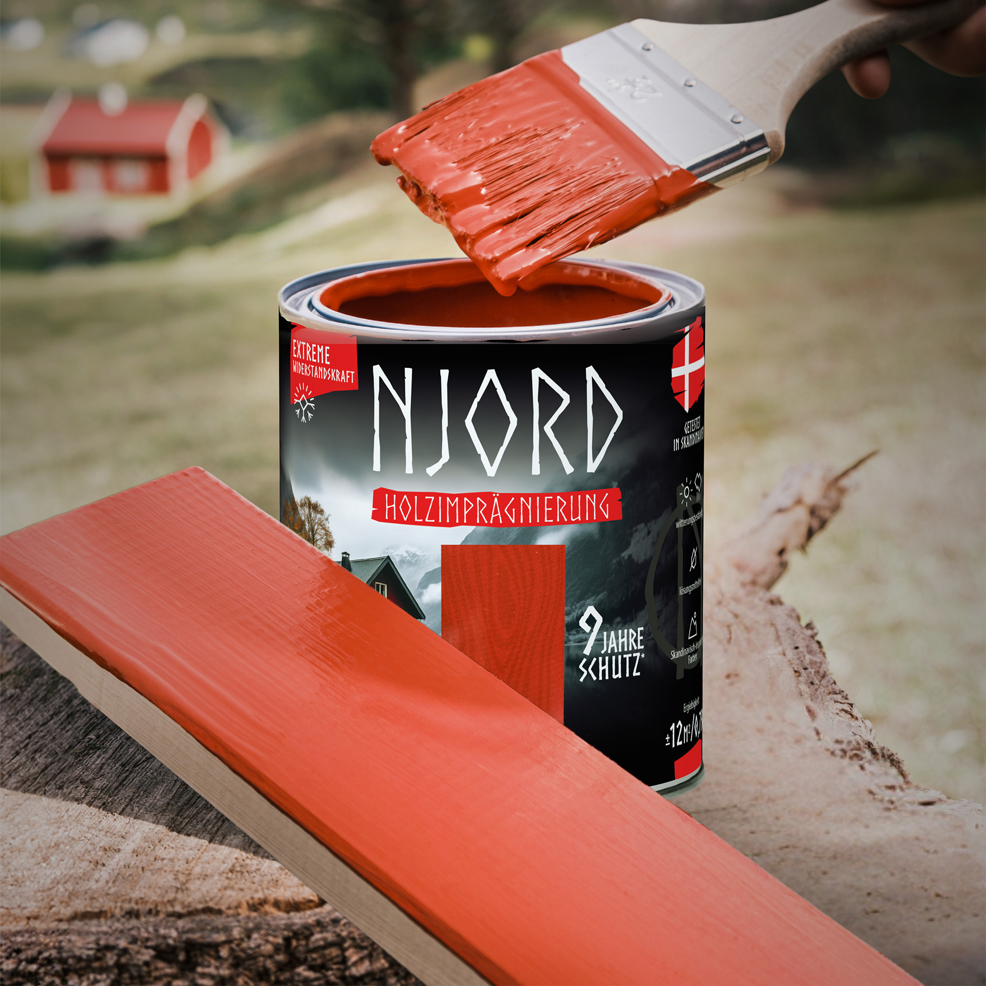 Ochrona, impregnacja drewna Njord (12) Neblige Wiese 2,5L Odporny na warunki atmosferyczne - obrazek 3