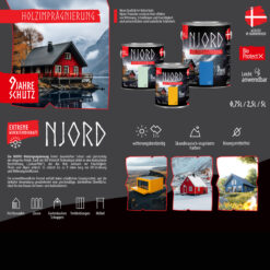 Ochrona, impregnacja drewna Njord (01) Nordschnee 2,5L Odporny na warunki atmosferyczne