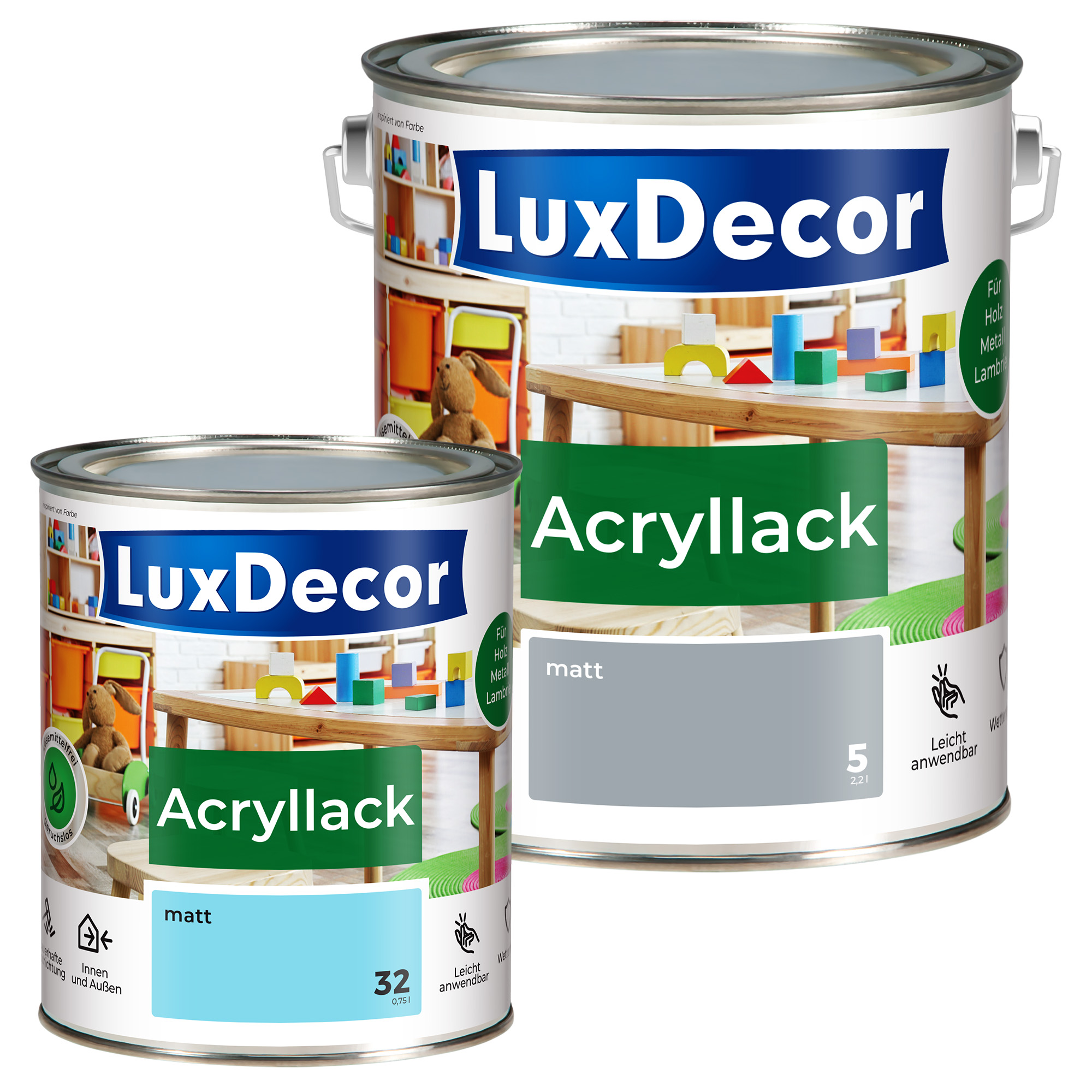 Emalia akrylowa 2,2L LuxDecor Lakier do metalu i drewna Mat (26) Mandel-Mousse/Mus migdałowy - obrazek 2