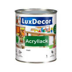 Emalia akrylowa 0,75L LuxDecor Lakier do metalu i drewna Mat (01) Schneeweiß/Śnieżnobiały