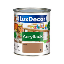 Emalia akrylowa 0,75L LuxDecor Lakier do metalu i drewna Mat (11) Caffe latte