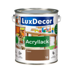 Emalia akrylowa 2,2L LuxDecor Lakier do metalu i drewna Połysk (10) Haselnusswald/Las orzechowy