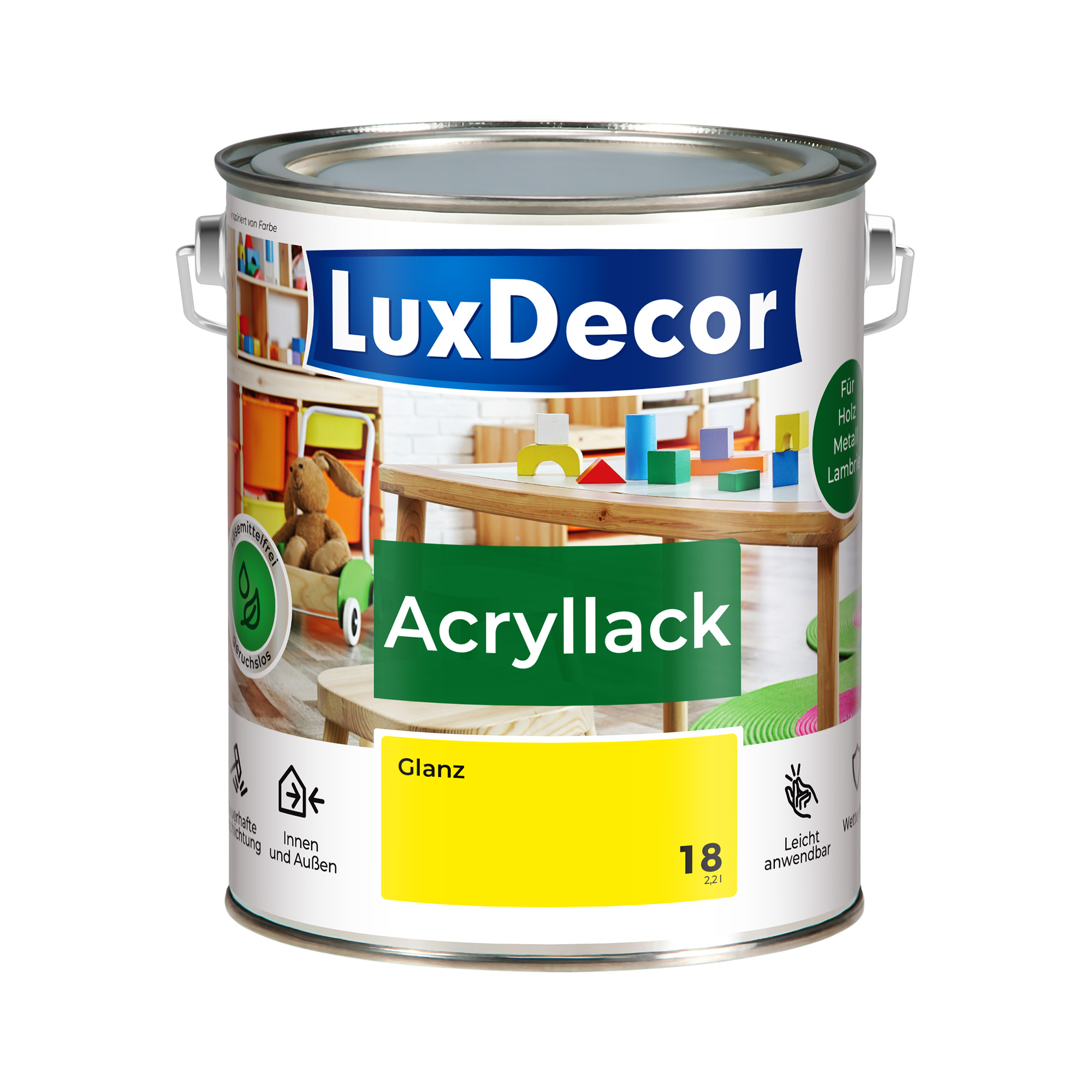 Emalia akrylowa 2,2L LuxDecor Lakier do metalu i drewna Połysk (18) Ägyptische Sonne/Egipskie słońce