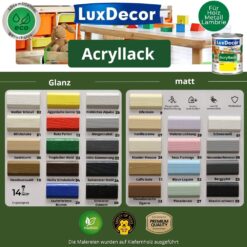 Emalia akrylowa 2,2L LuxDecor Lakier do metalu i drewna Połysk (02) Weißer Kristall/Biały kryształ