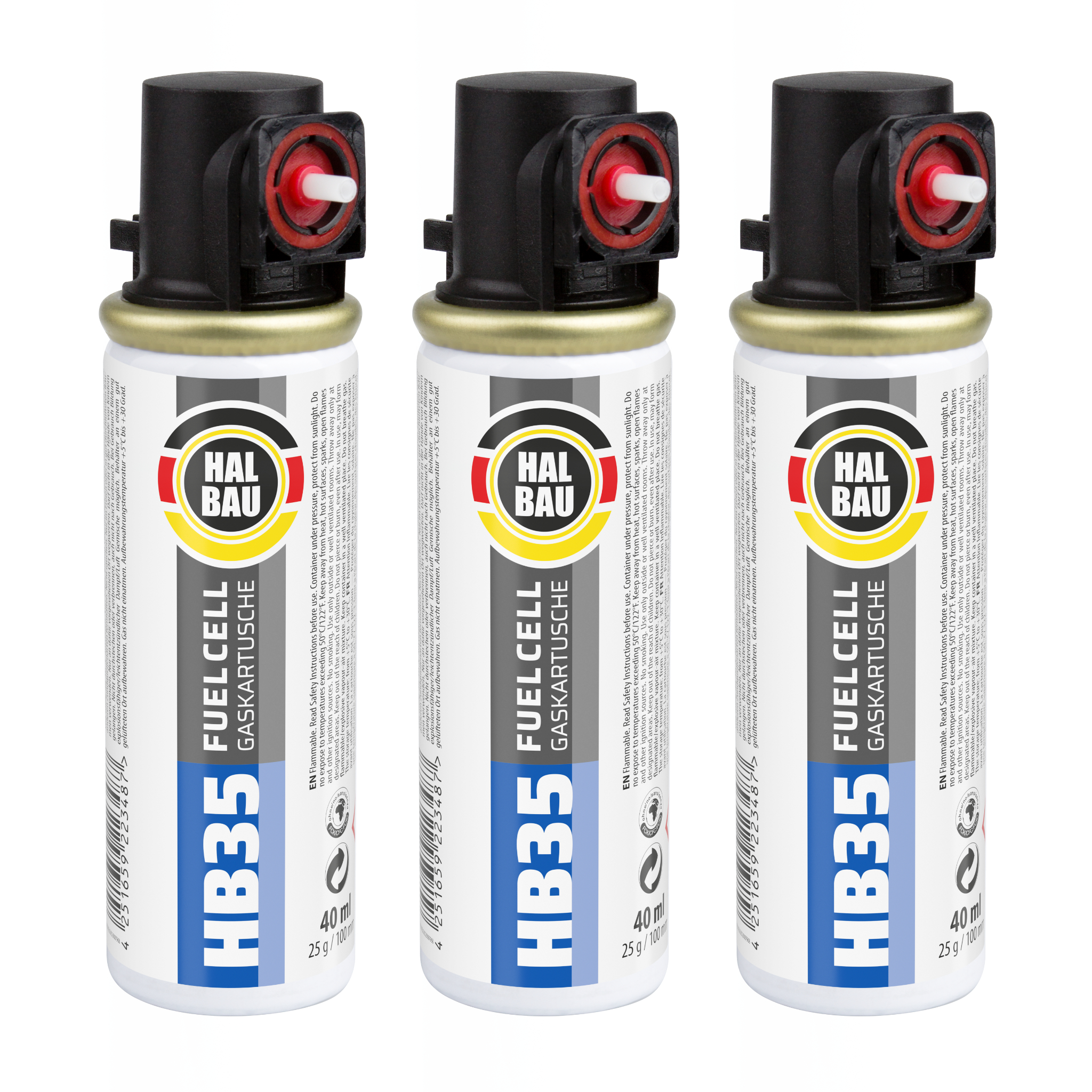 Gaz do-gwoździarek-gazowych-Halbau-HB35-3 Gaz do Sztyfciarek i Gwoździarek Gazowych HALBAU 3 szt. Nabój do Gwoździarek 100mm 40ml 25g Nabój Gazowy HB35