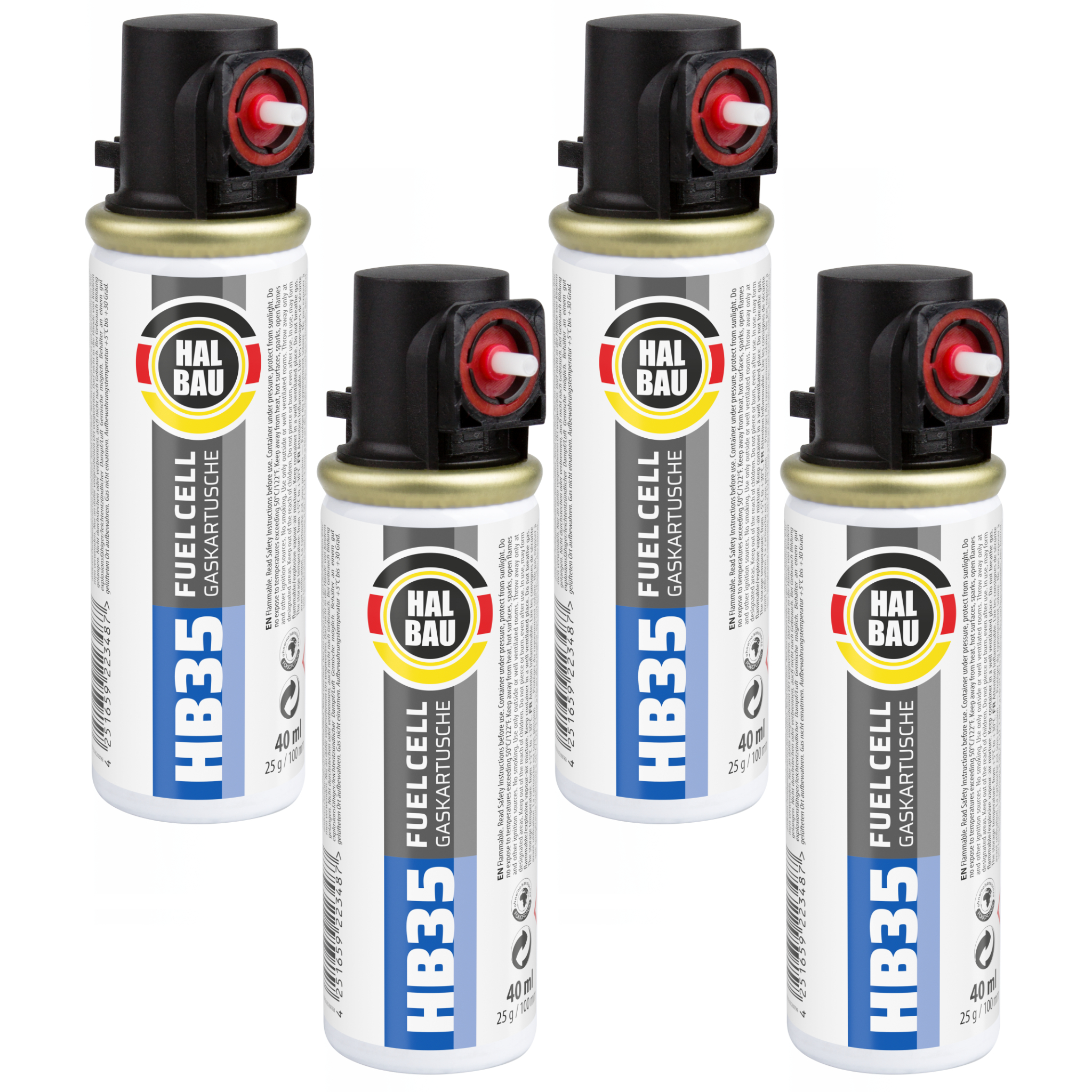 Gaz do-gwoździarek-gazowych-Halbau-HB35-4 Gaz do Sztyfciarek i Gwoździarek Gazowych HALBAU 4 szt. Nabój do Gwoździarek 100mm 40ml 25g Nabój Gazowy HB35