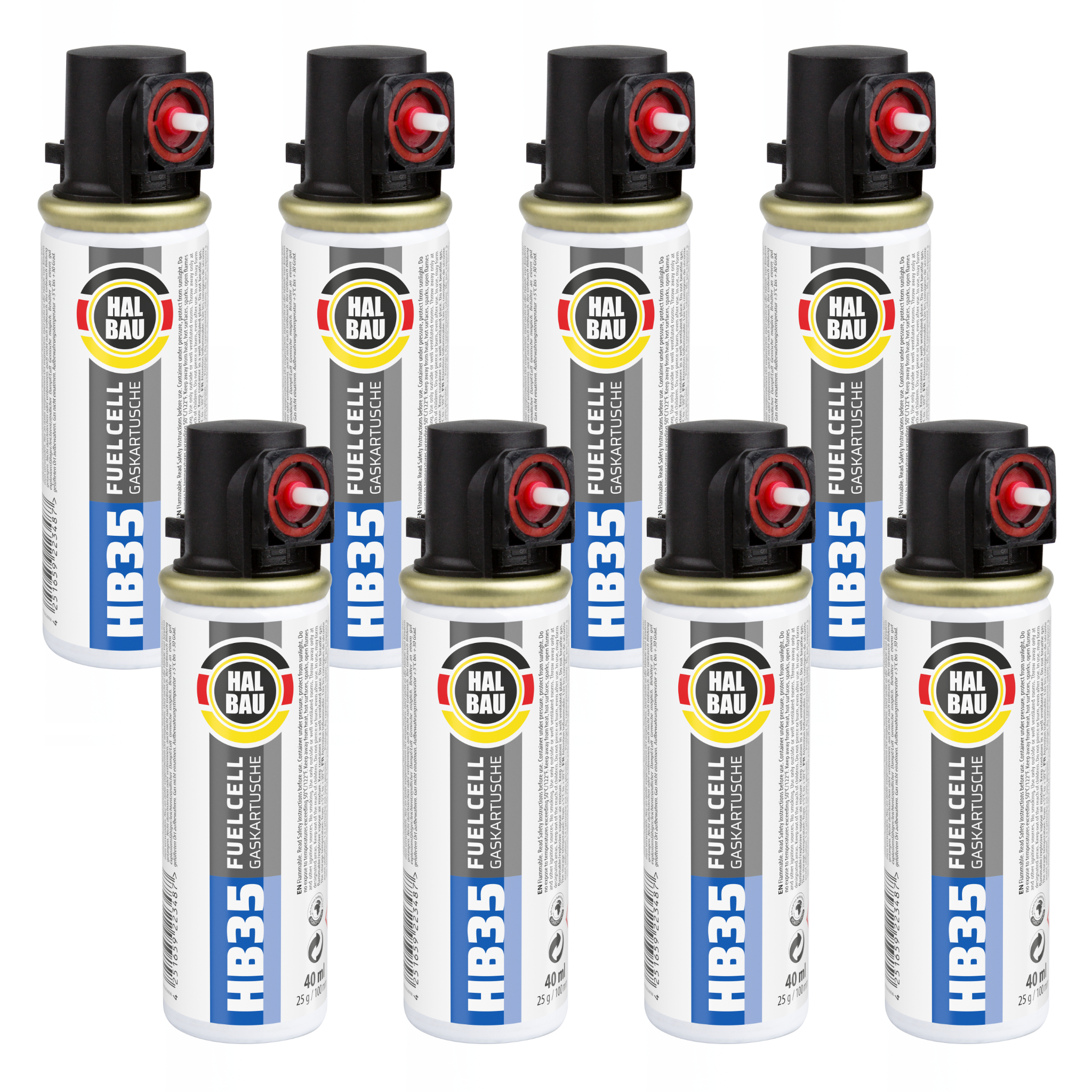 Gaz do-gwoździarek-gazowych-Halbau-HB35-8 Gaz do Sztyfciarek i Gwoździarek Gazowych HALBAU 8 szt. Nabój do Gwoździarek 100mm 40ml 25g Nabój Gazowy HB35