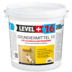 Grunt pod tynki i gładzie na podłoża chłonne LEVEL+ 20L koncentrat 1:3 L+16