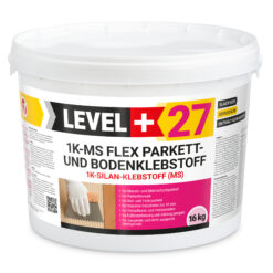 Klej silanowy 16kg do parkietu, podłóg drewnianych, klej podłogowy 1K-MS Flex + paca metalowa B11 LEVEL+27