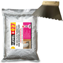 Klej silanowy 7kg do parkietu, podłóg drewnianych, klej podłogowy 1K-MS Flex + paca metalowa B11 LEVEL+27